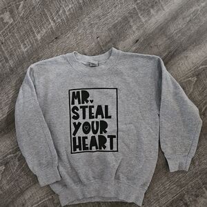 Gray Boys Sweater with Graphic Print